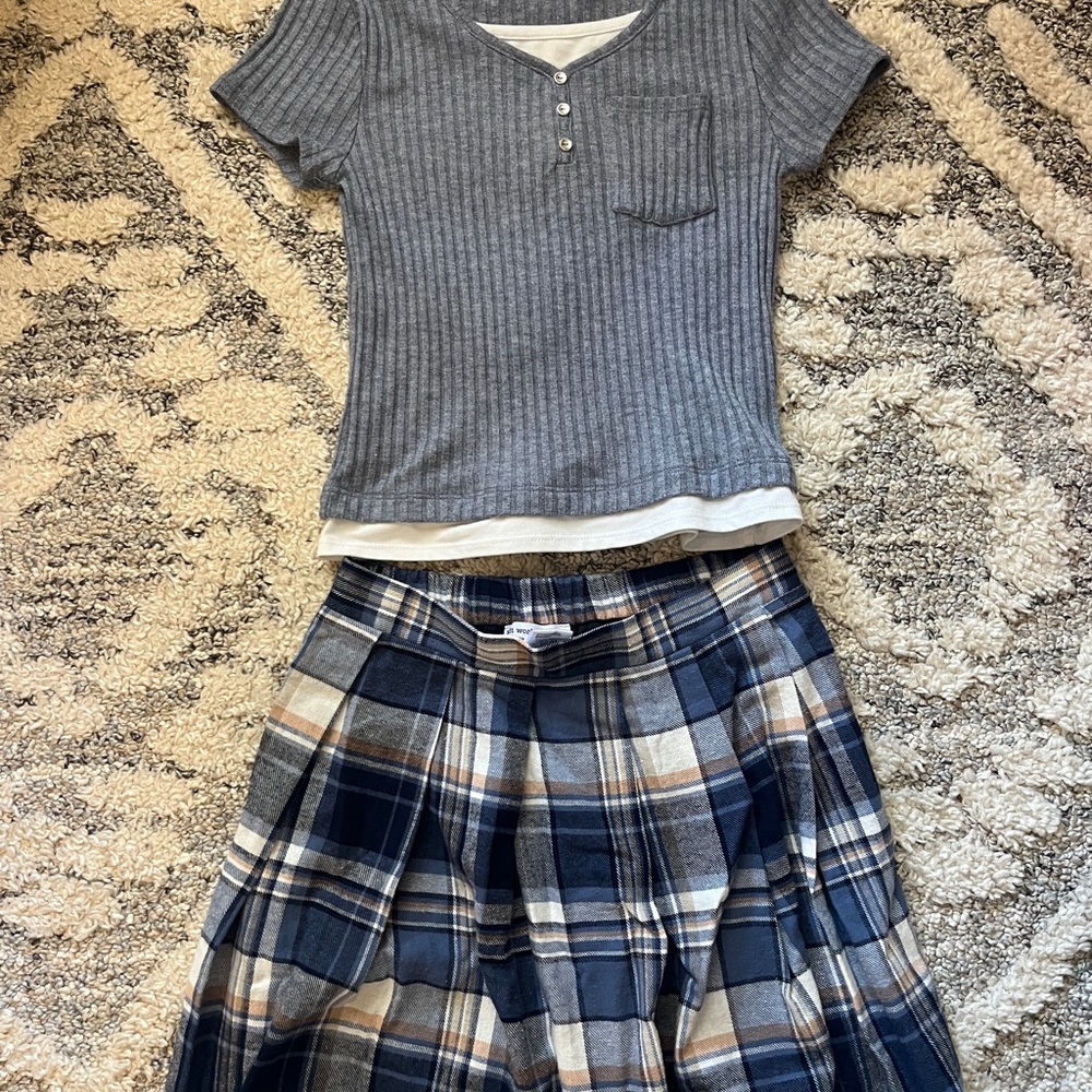 Knitworks Gray and Blue Kids Matching Set